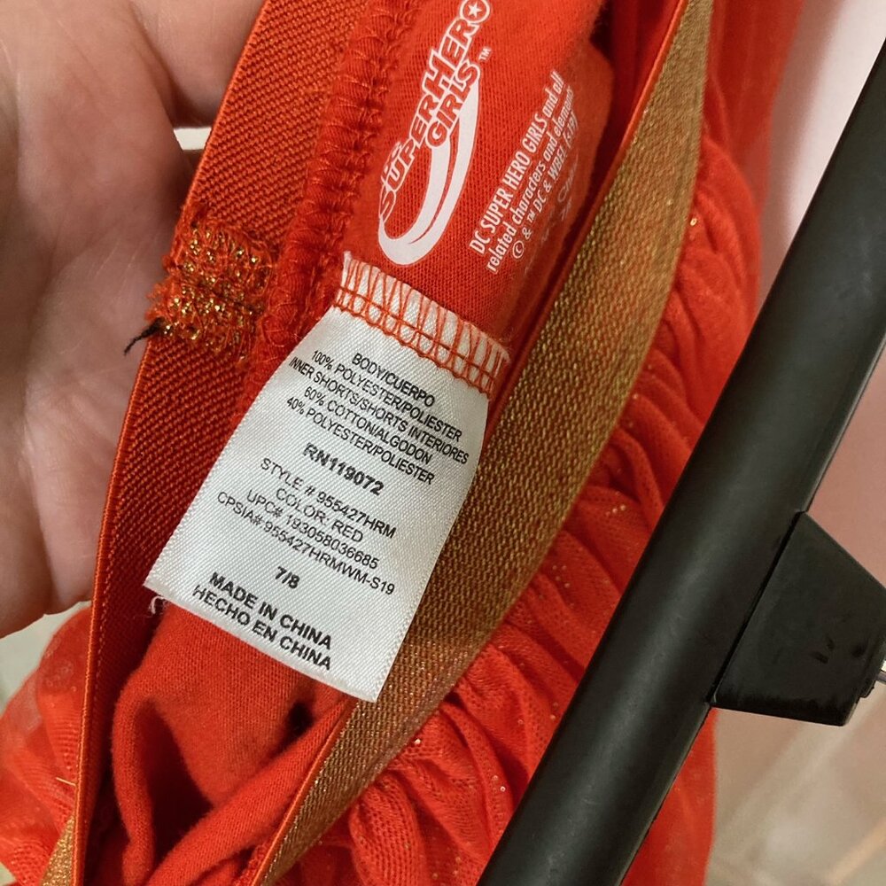 Last Chance! 🔥 DC Super Hero Girl Red Gold Skirt built in Shorts MUST BE BUNDLED - Picture 3 of 8